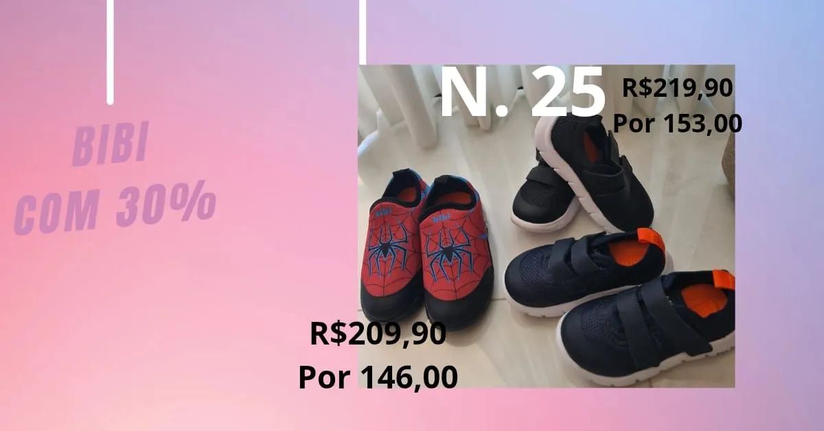 Sandálias e Sapatos Bibi N variados com 30% de desconto ou 50% pix - Foto 3