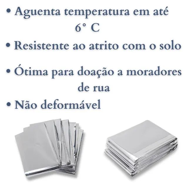 4 un. Manta Cobertor Térmico Aluminizado p/ Resgate Cultivo Camping Emergência Impermeável - Foto 5