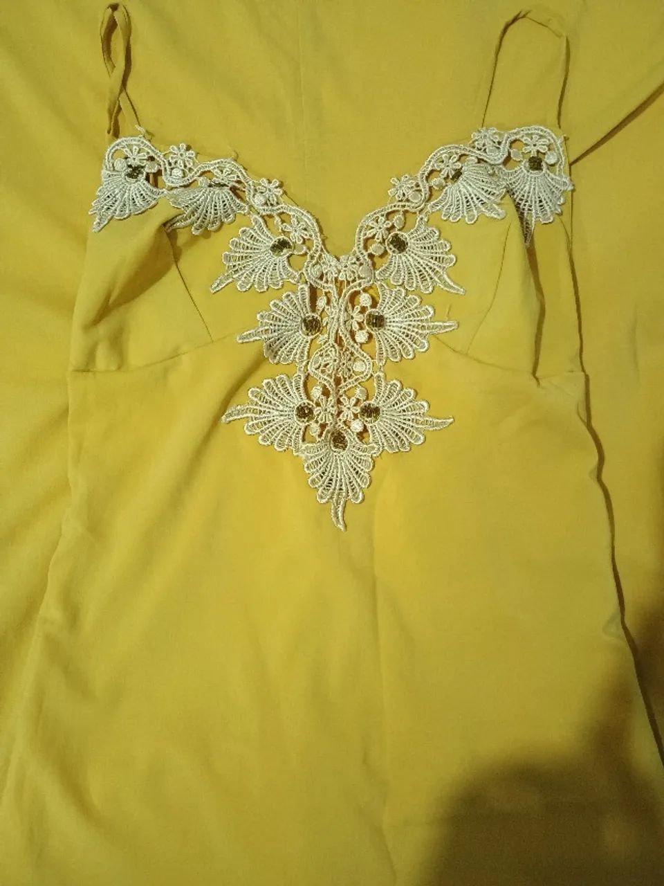 Vestido longo de festa com bordado frontal Tam 36 - Foto 2