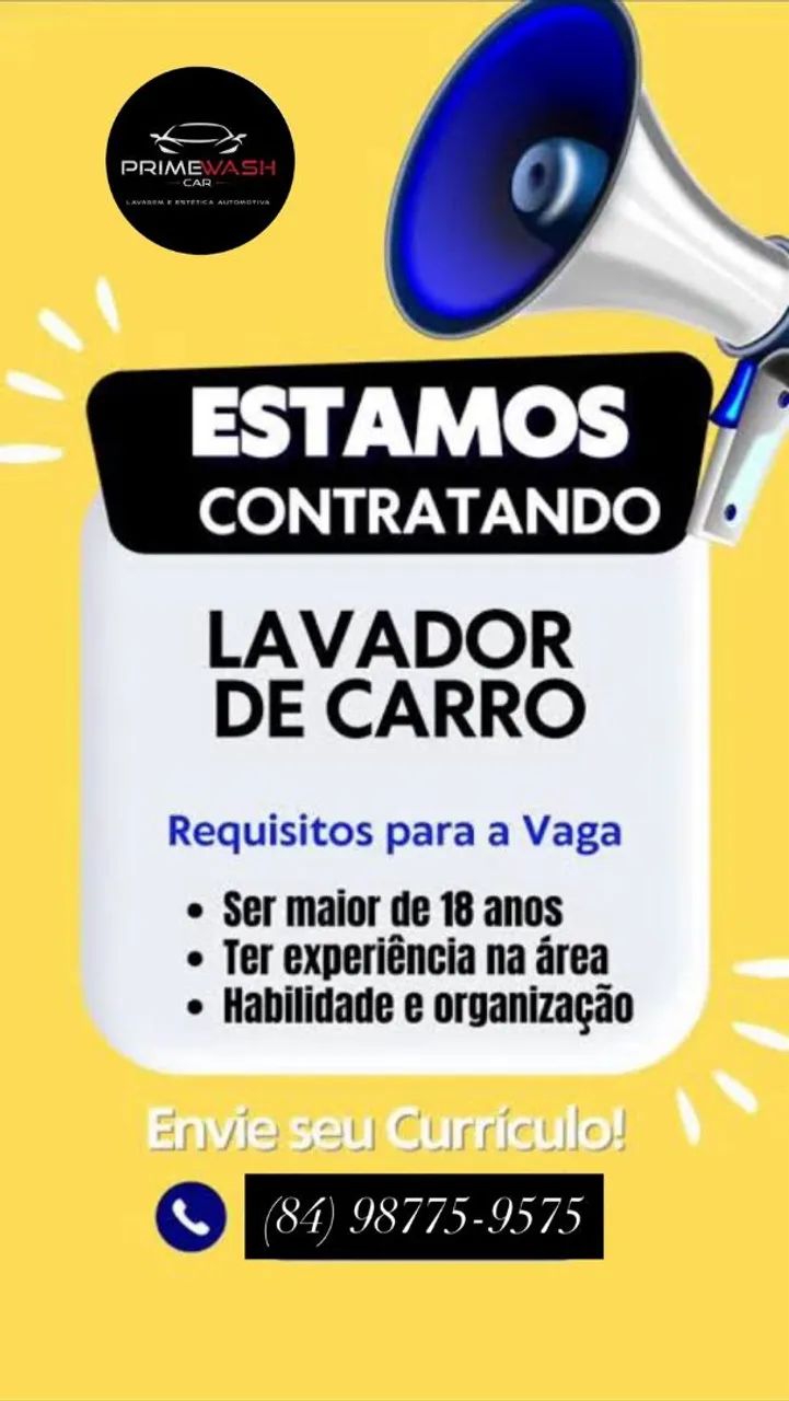 Vaga de Lavador automotivo 