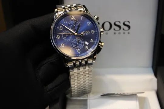 Relógio Masculino BOSS Navigator 1513498 44 mm Pulseira de Aço
