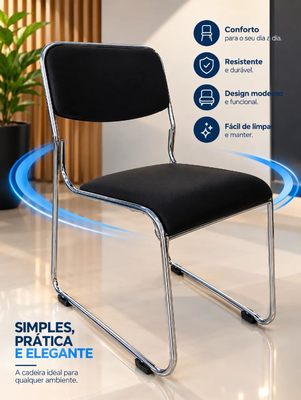 CADEIRAS FIXAS PARA RECEPÇÃO OU SALA DE ESPERA LINDA