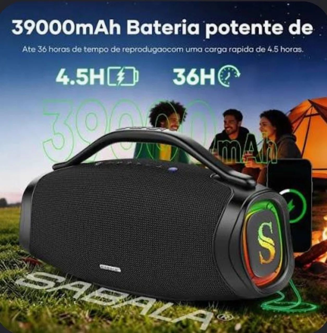 Caixa de som Bluetooth sabala Dr 300  potência 200w rms - Foto 2