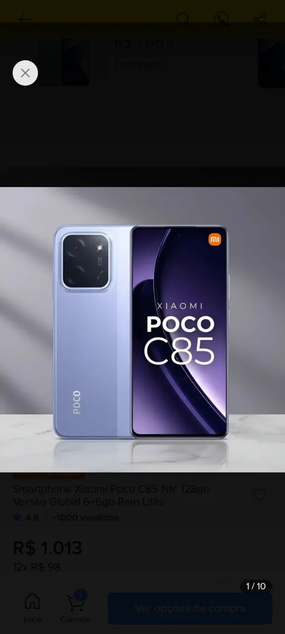 Celular Poco C85 - 8Gb RAM - 256Gb