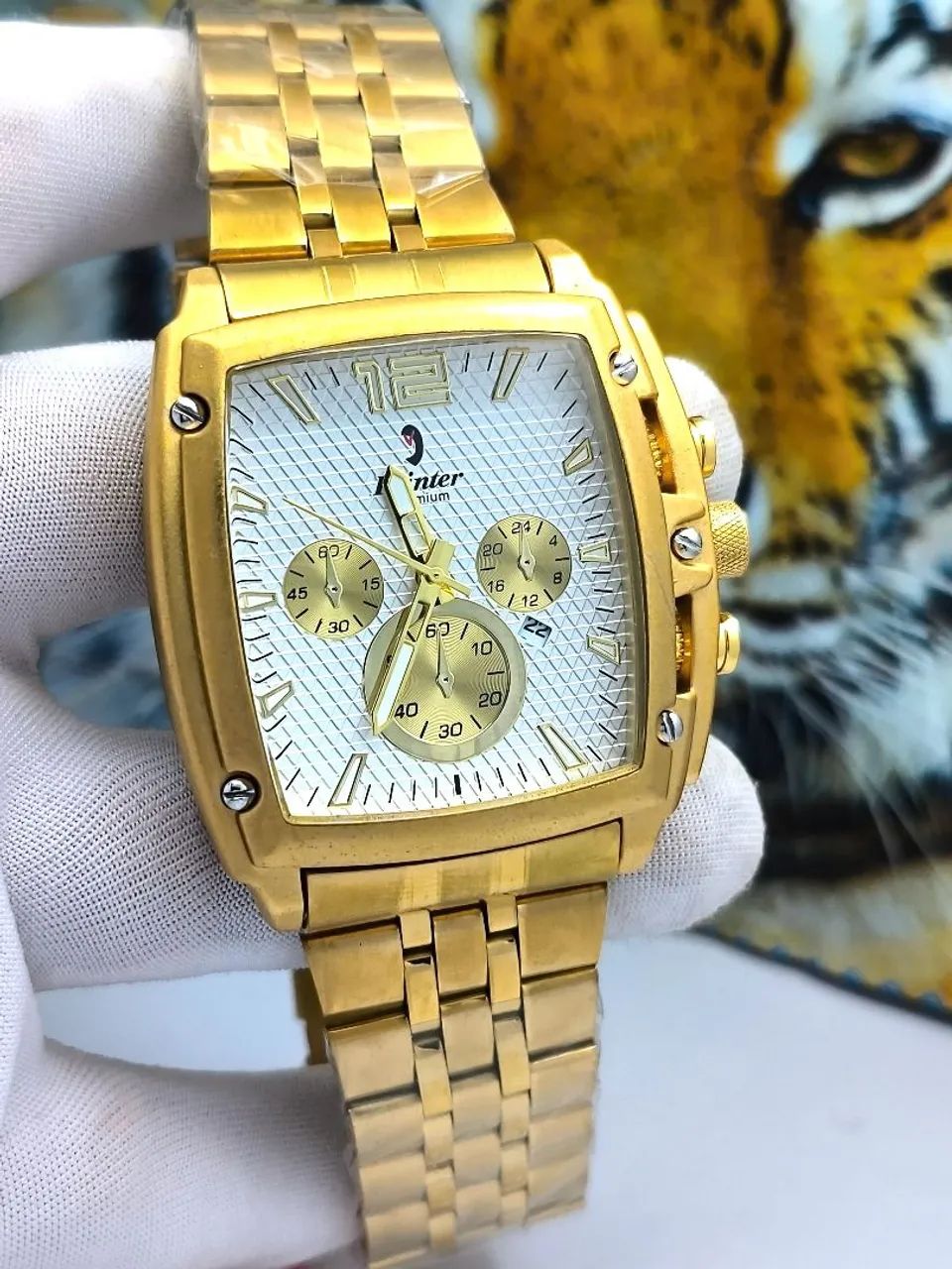 Relógio dourado novo masculino  - Foto 4