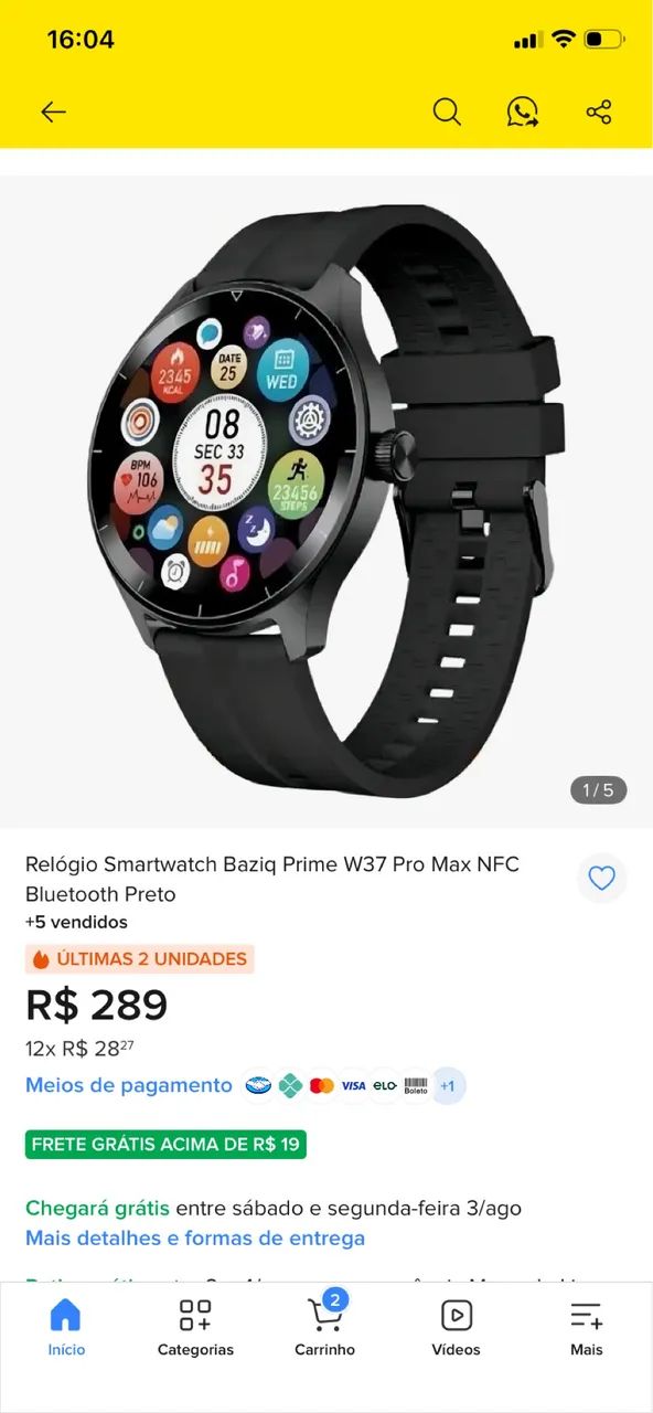 Relógio Smart Watch W37 Pro  - Foto 2