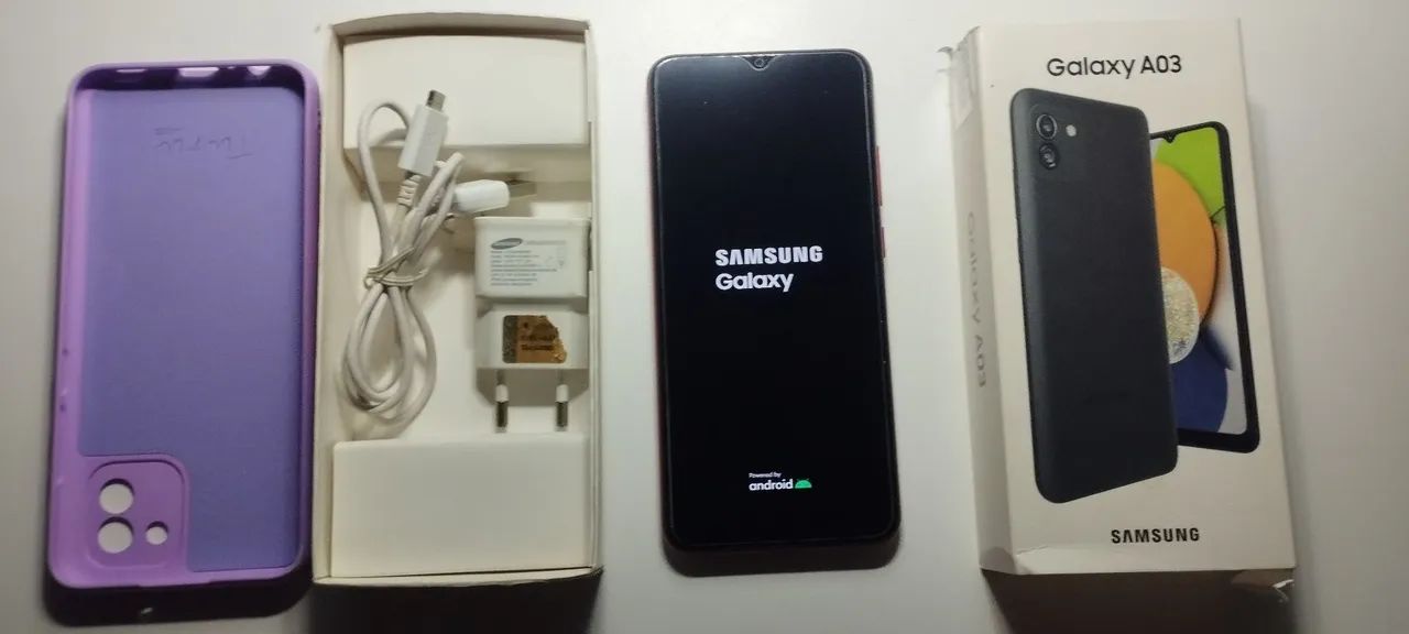 Samsung A03 com caixa e acessorios 