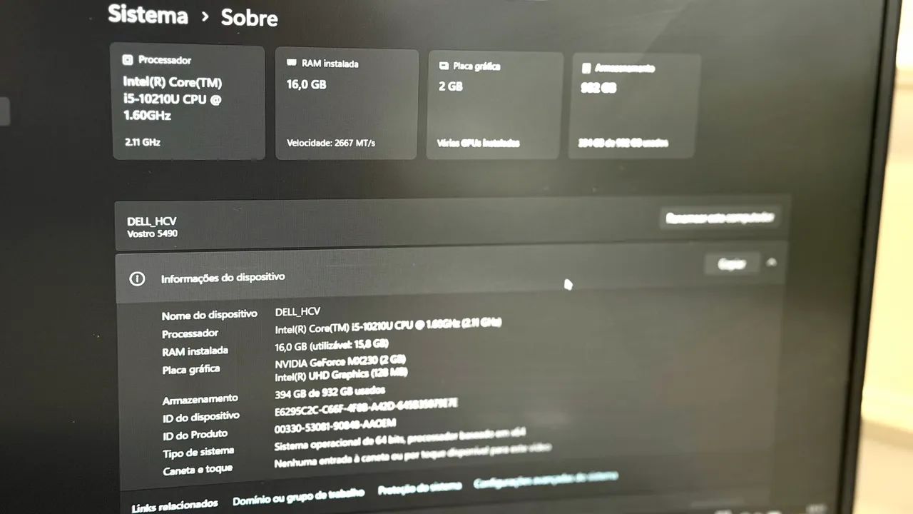 Dell Vostro i5 / 16gb / 1T / nVidea 2Gb - Foto 3
