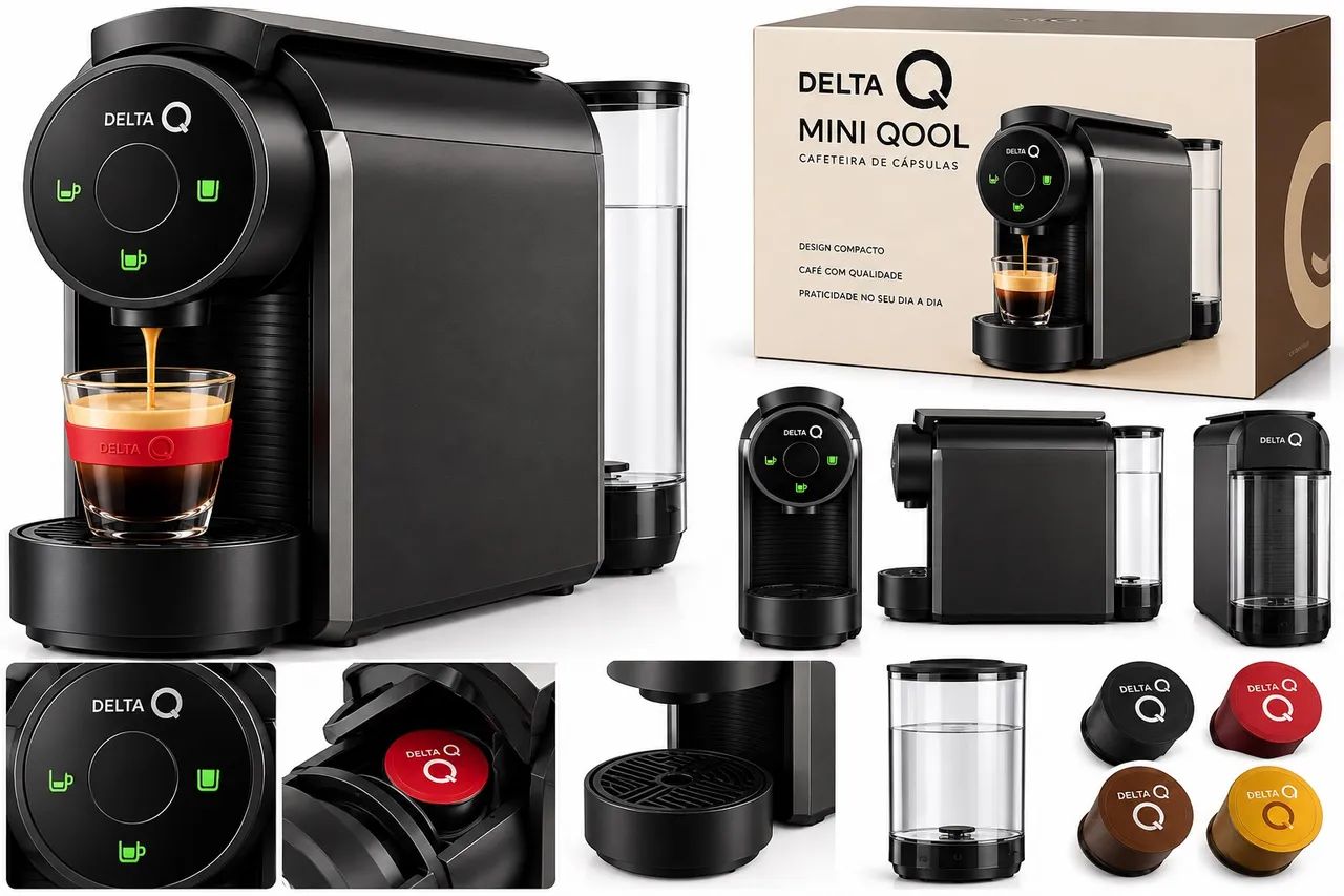 Cafeteira de Cápsulas Delta Q Mini Qool Preta - Compacta e Automática - Foto 2