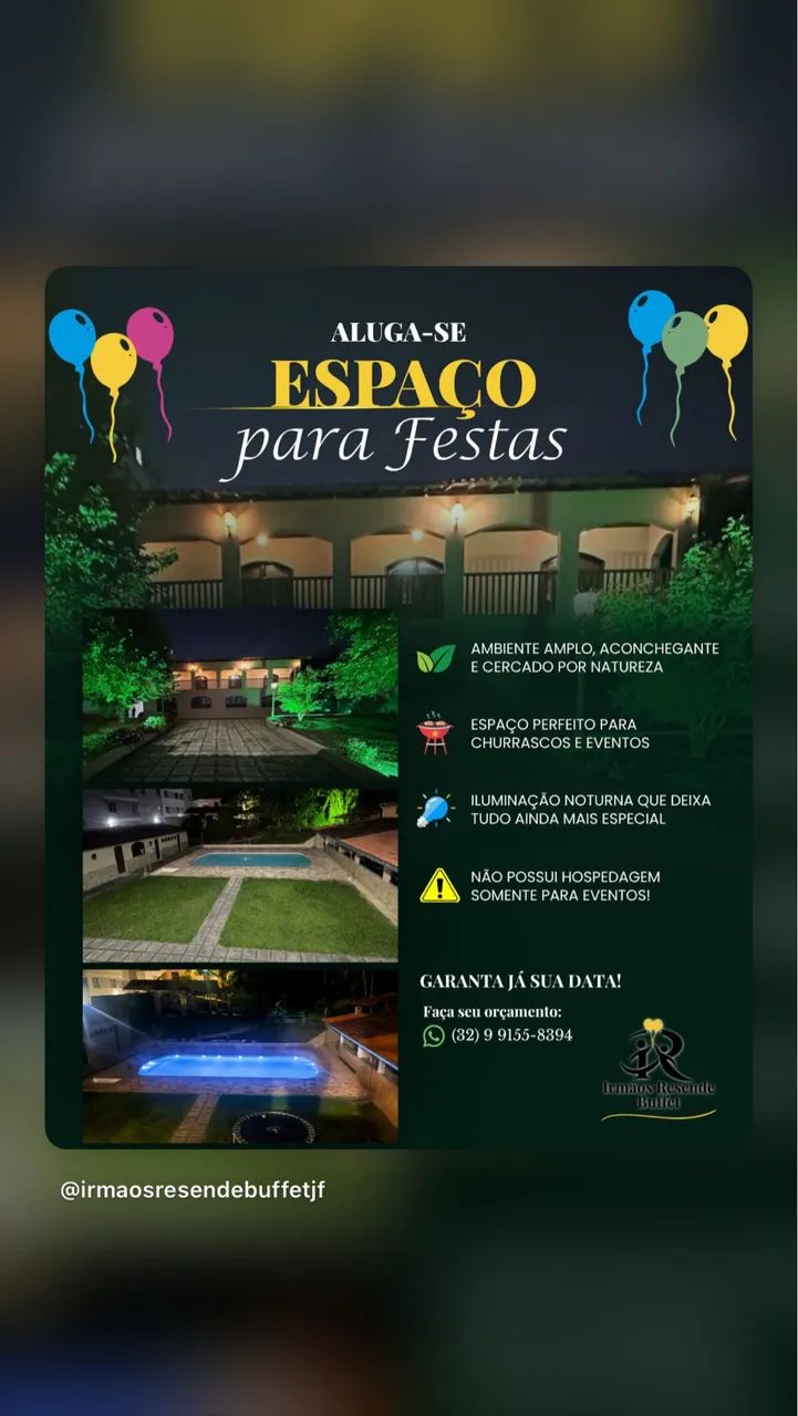 Buffet completo ou aluguel de espaço 