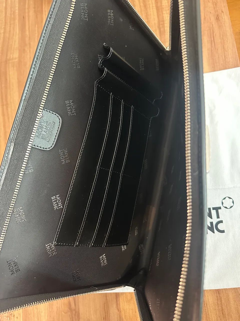 Pasta Montblanc original nova envelope em couro - Foto 5