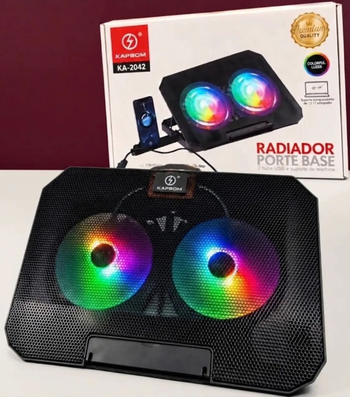 SUPORTE PARA NOTEBOOK COM COOLER OBERON OR-9012 USB AZUL