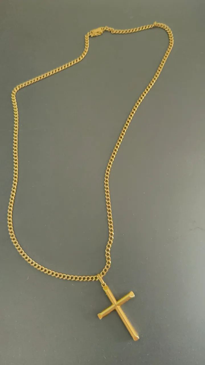 Cordão de Ouro 18k maciço com pingente  - Foto 5