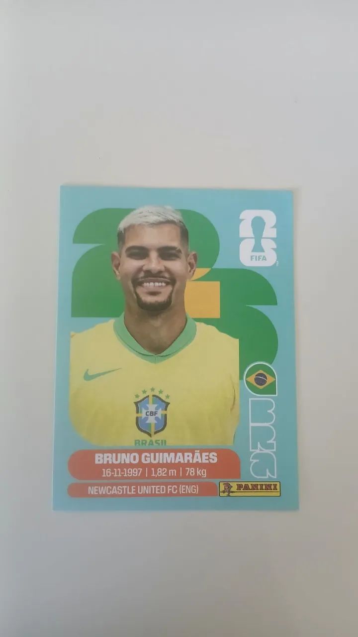 Figurinha da copa 2026 Extra Sticker Vinícius JR. + Raphinha + Bruno G. + Gabriel M da CC. - Foto 3