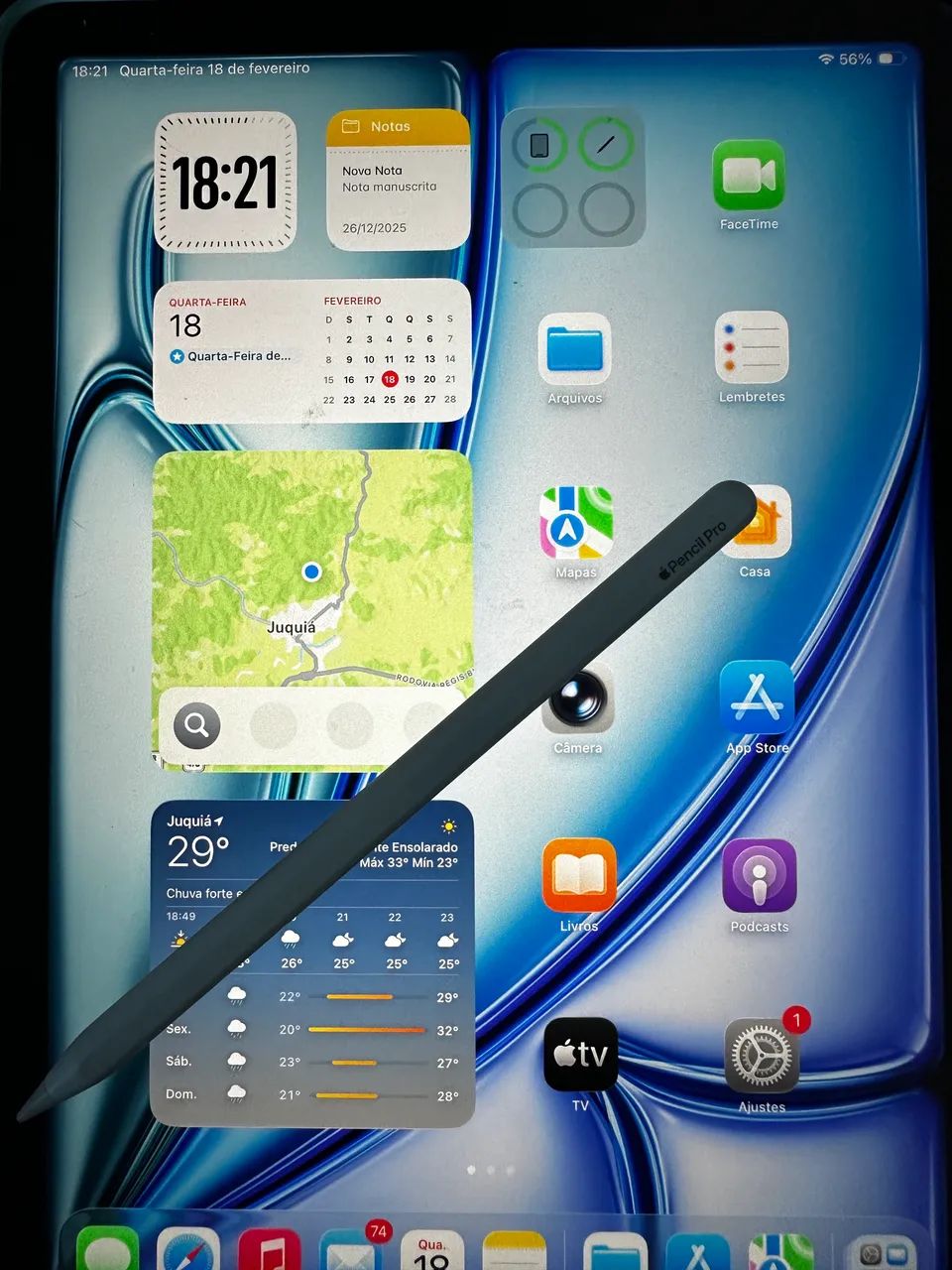 iPad Air Chip M2 11 polegadas 128 gigas + Apple Pencil Pro