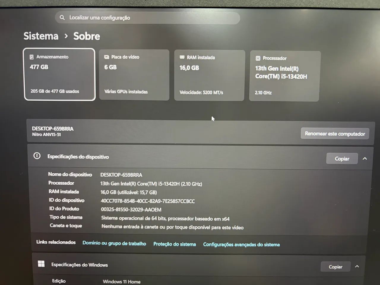 Notebook nitro v15 - Foto 3
