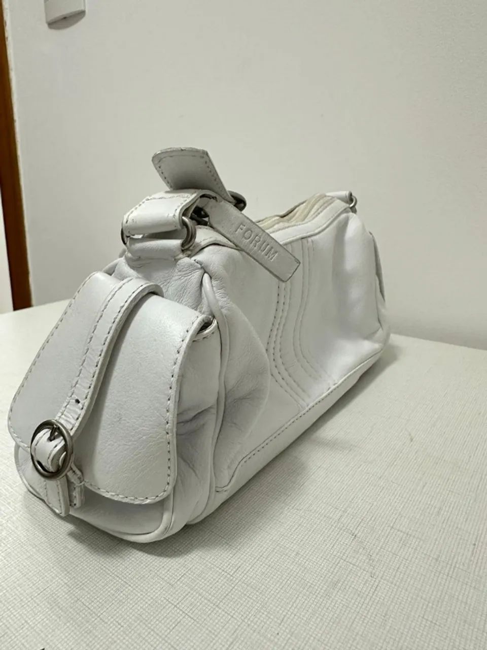 bolsa fórum branca couro legítimo  - Foto 4