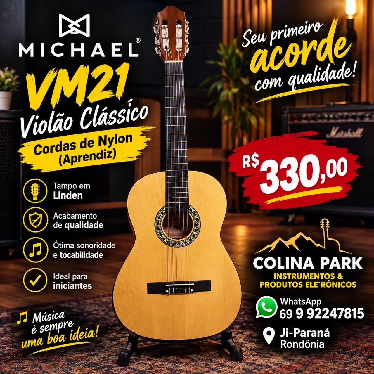 Violão Michael VM21 (Acústico)