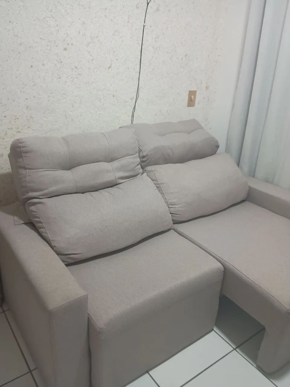 Sofá cinza retrátil e reclinável  - Foto 3