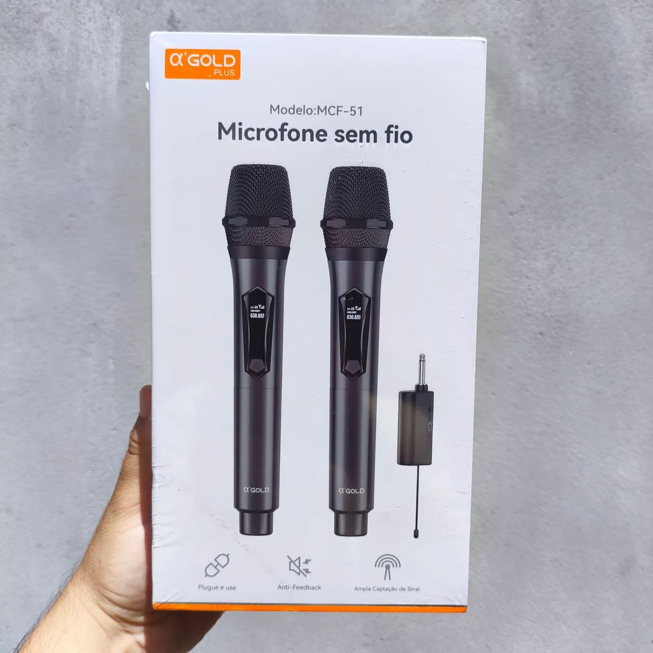 Microfone duplo sem fio Novo