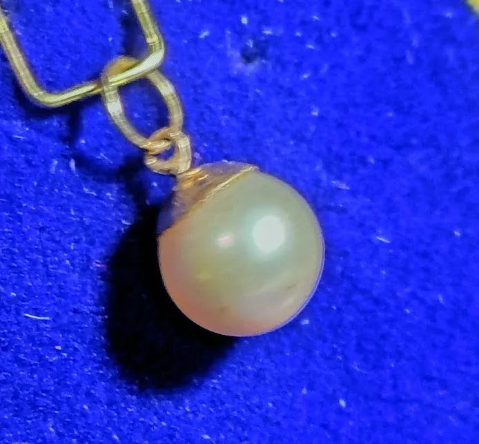 Pingente Pérola Original 7 mm Ouro 18 Kilates - Foto 3