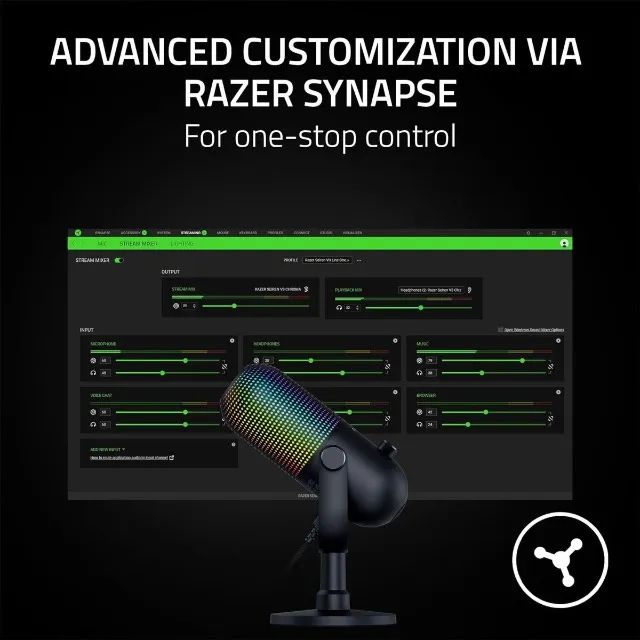 Microfone Razer Seiren V3 Chroma USB para transmissão de áudio Pronta Entrega - Foto 4