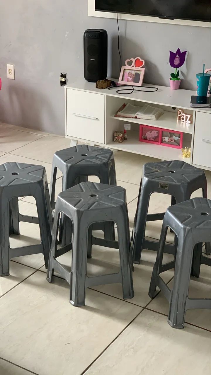 6 bancos  plástico  - Foto 2