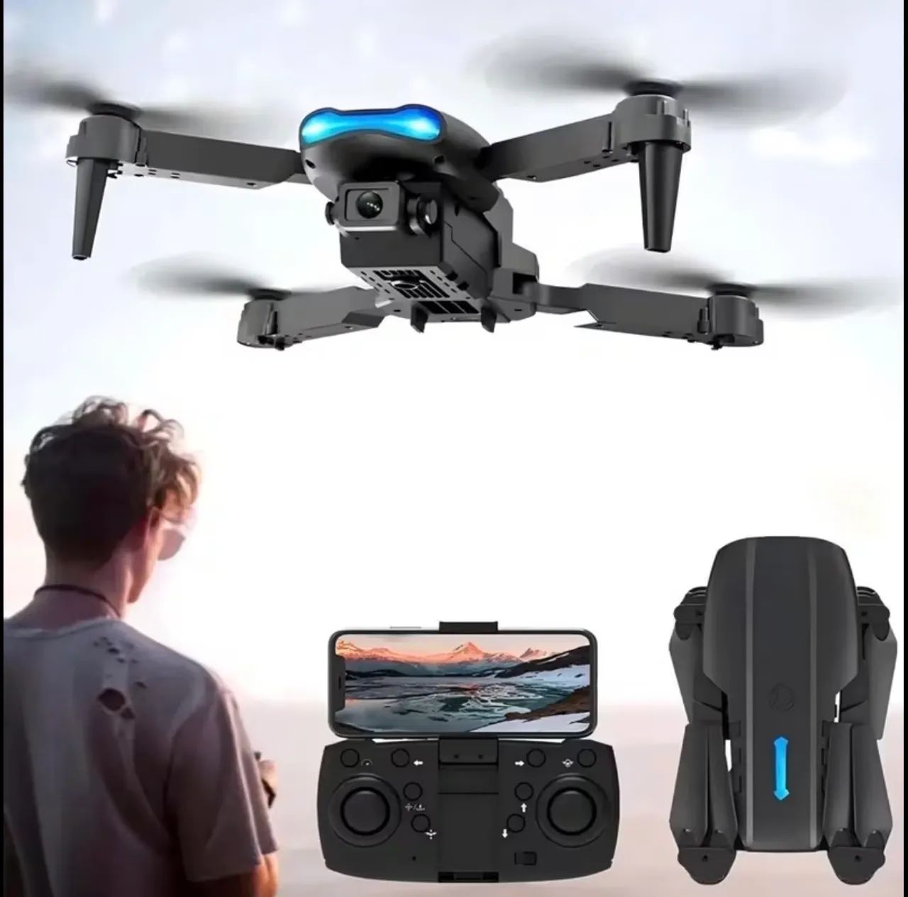 Drone DLI E99 com WI-FI câmera HD e 2 Bateria reserva  - Foto 5