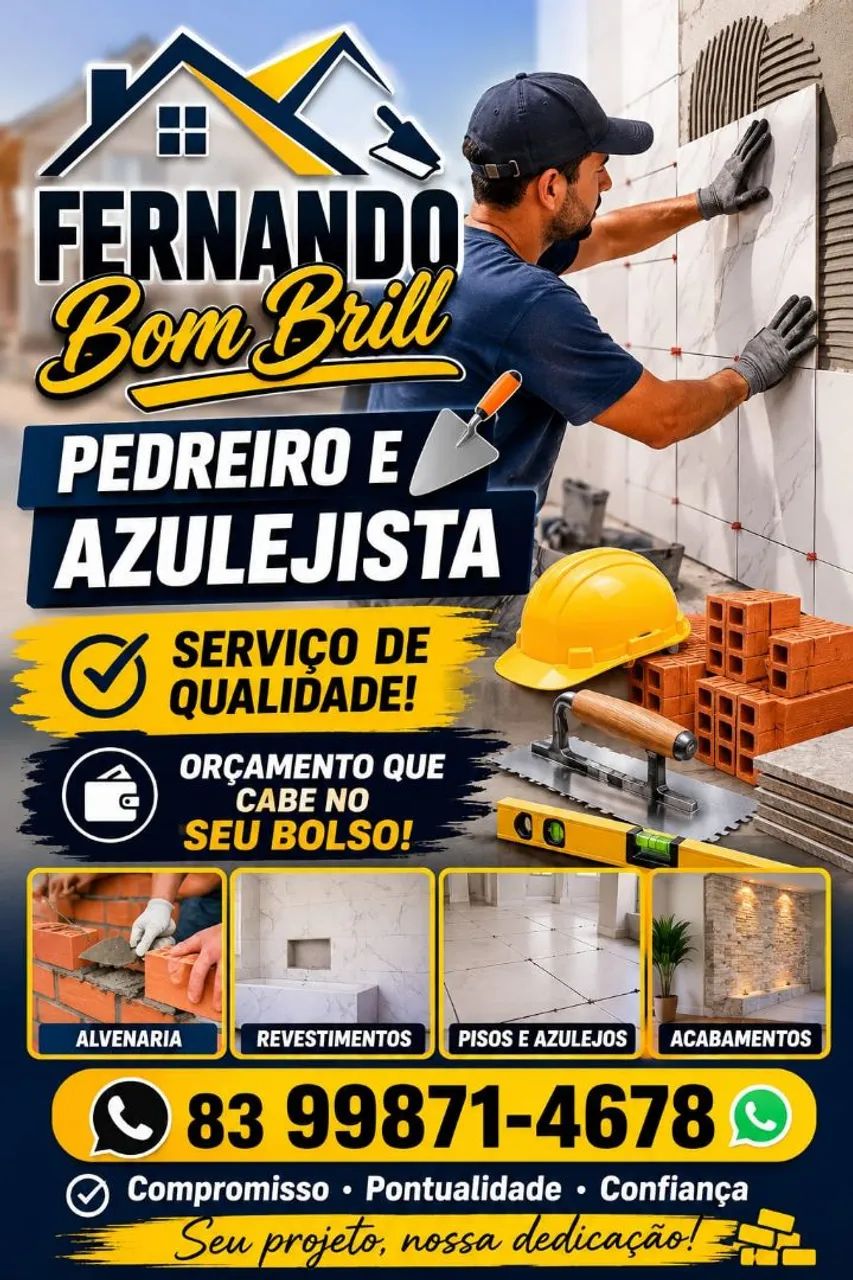 Serviços de pedreiro, pintura e hidráulica 