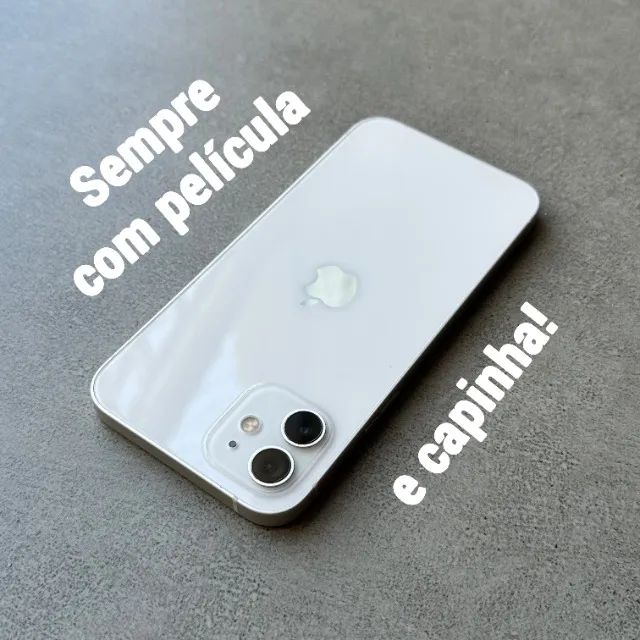 iPhone 12 - 128Gb - Branco - Saúde da Bateria 73% - Celulares e