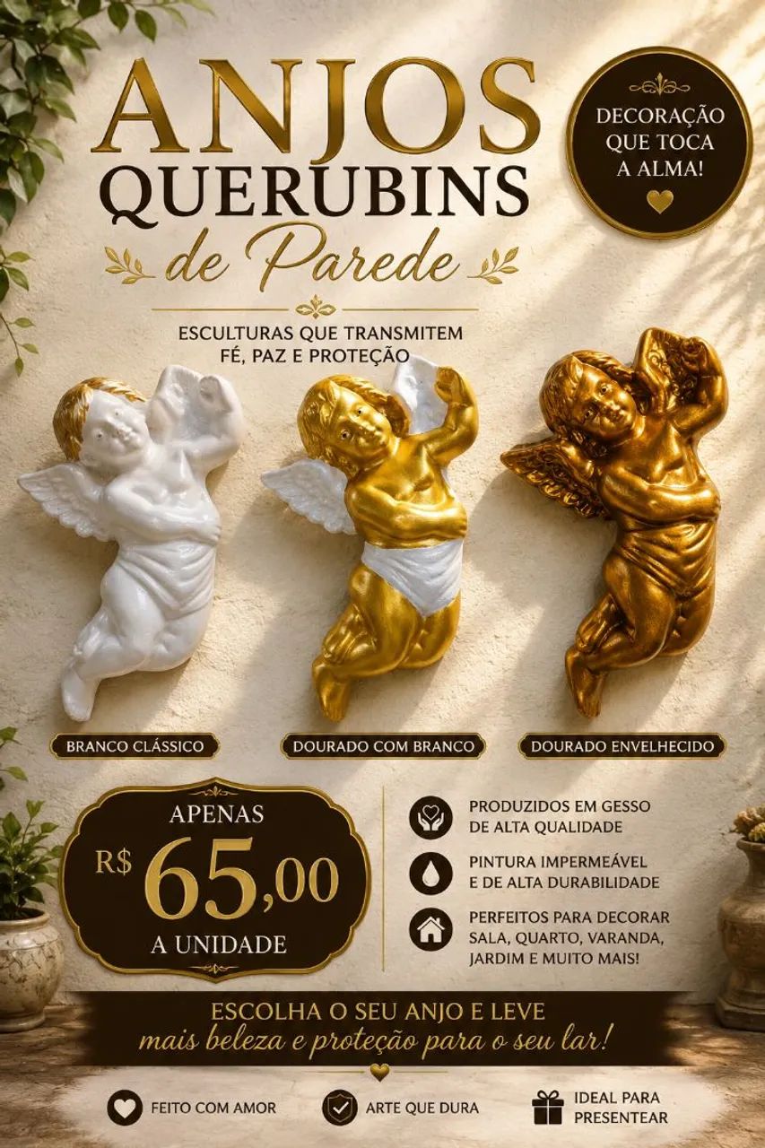 ANJOS QUERUBINS DE PAREDE 