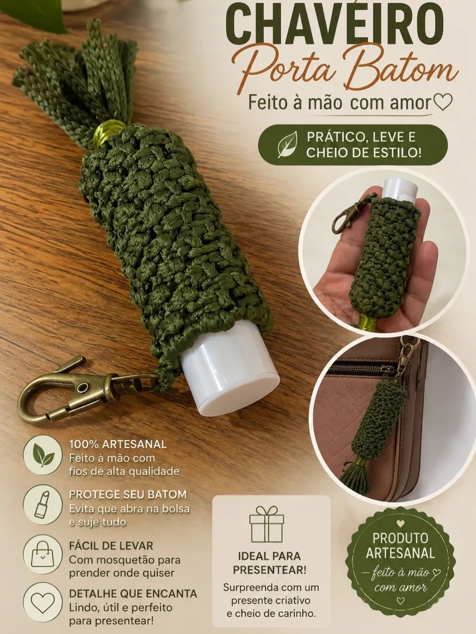 Chaveiro Porta Batom e objetos 