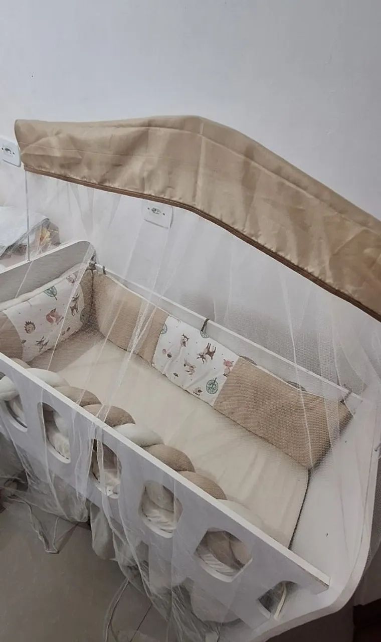 Kit protetor mini berço e almofada amamentação 