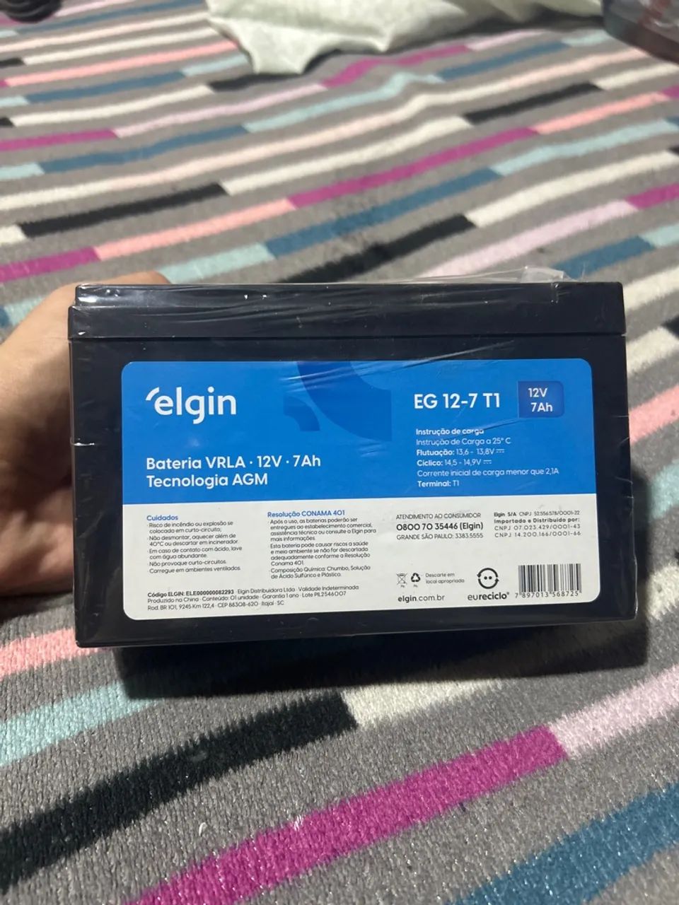 VENDO BATERIA ELGIN 12V 7Ah