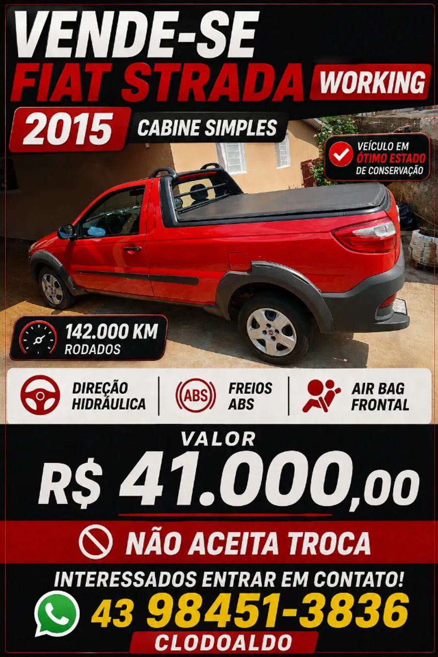 Fiat Strada Working 1.4 MPI Fire Flex 8V CS 2015 - Foto 5