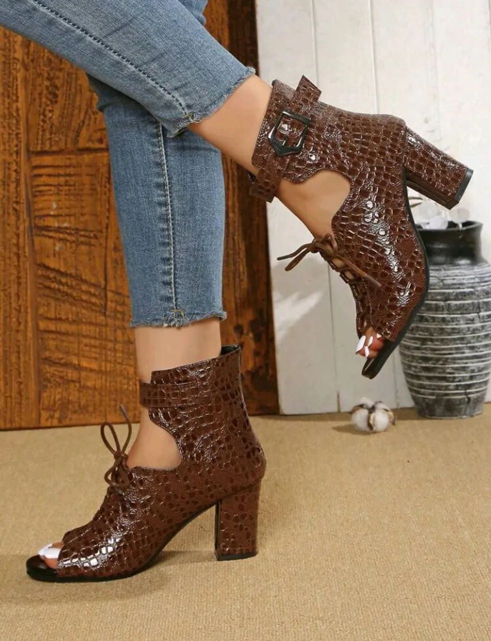 Bota sandália feminina  - Foto 4