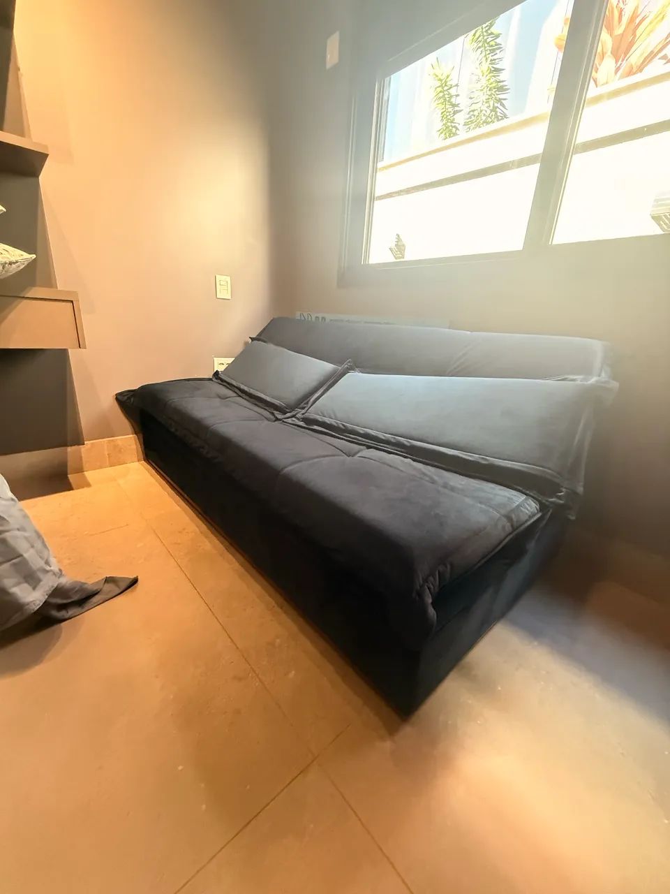 Sofá cama azul marinho 