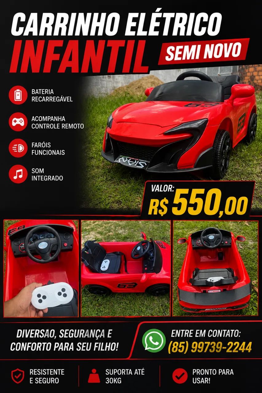 Carinho elétrico infantil 