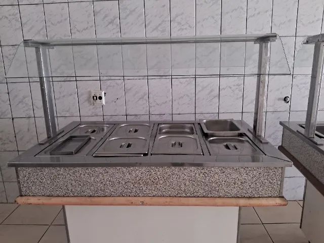 Buffet Térmico Self-Service em Inox com Proteção de Vidro - Excelente Estado - Foto 3