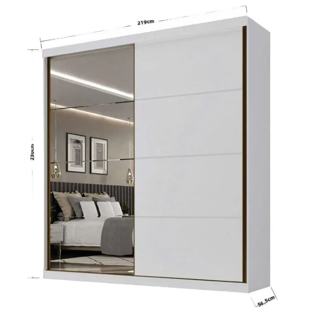 Roupeiro MDF 2 portas de correr em perfeito estado - Foto 4