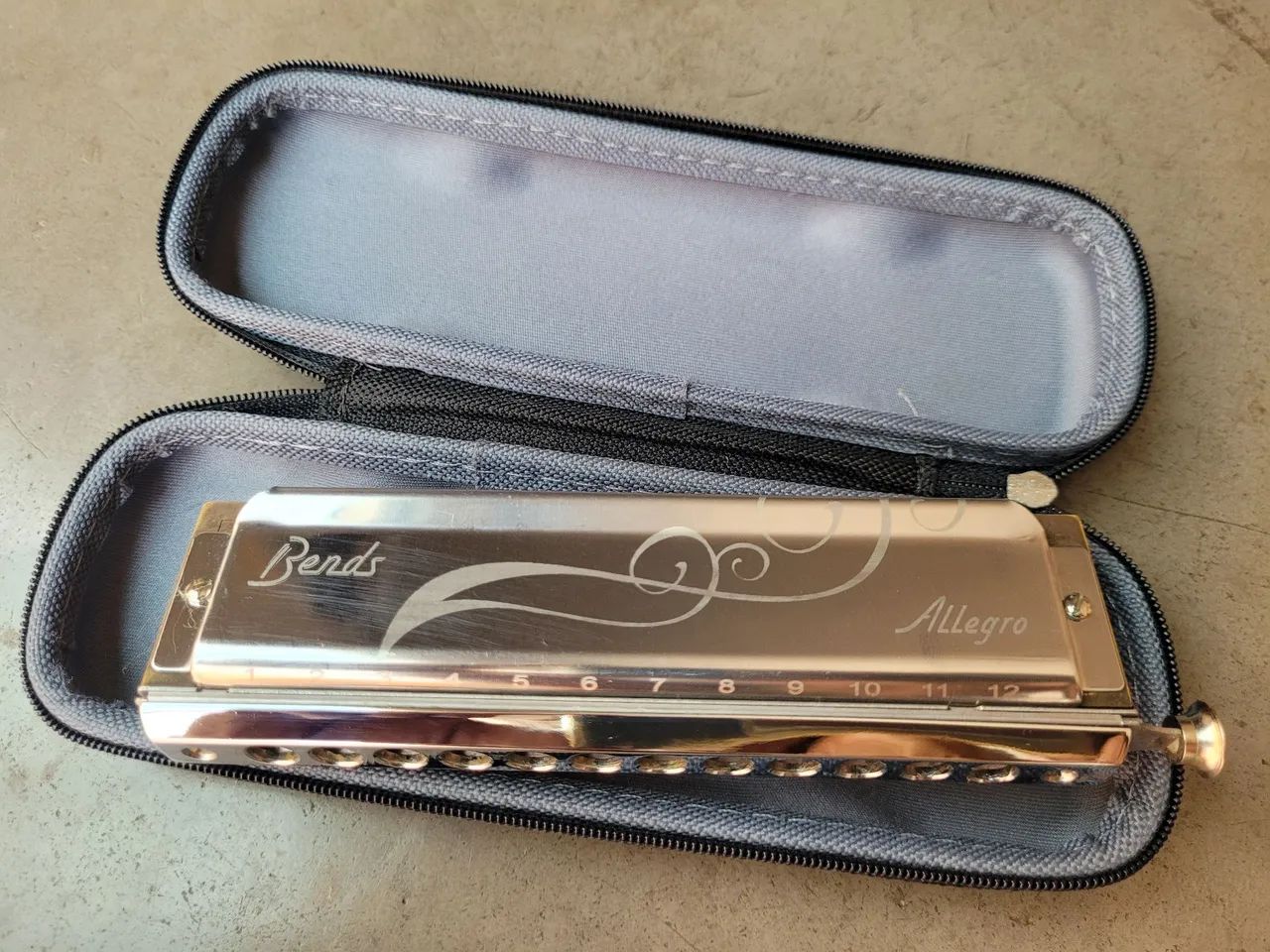 Gaita Harmonica Cromática Bends Allegro 48 vozes em C 