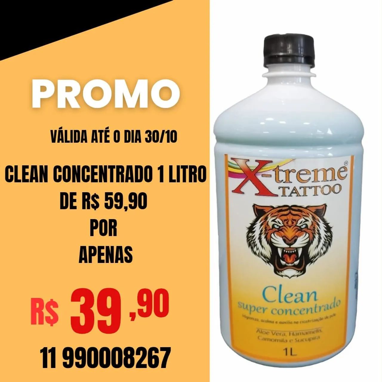 Clean concentrado para tatuagem, rende até 5 litros.
