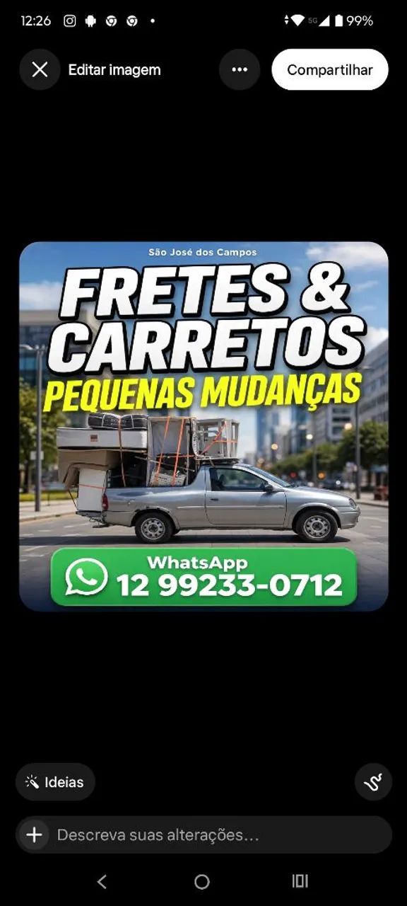 FRETES, CARRETOS, PEQUENAS MUDANÇAS SJC 