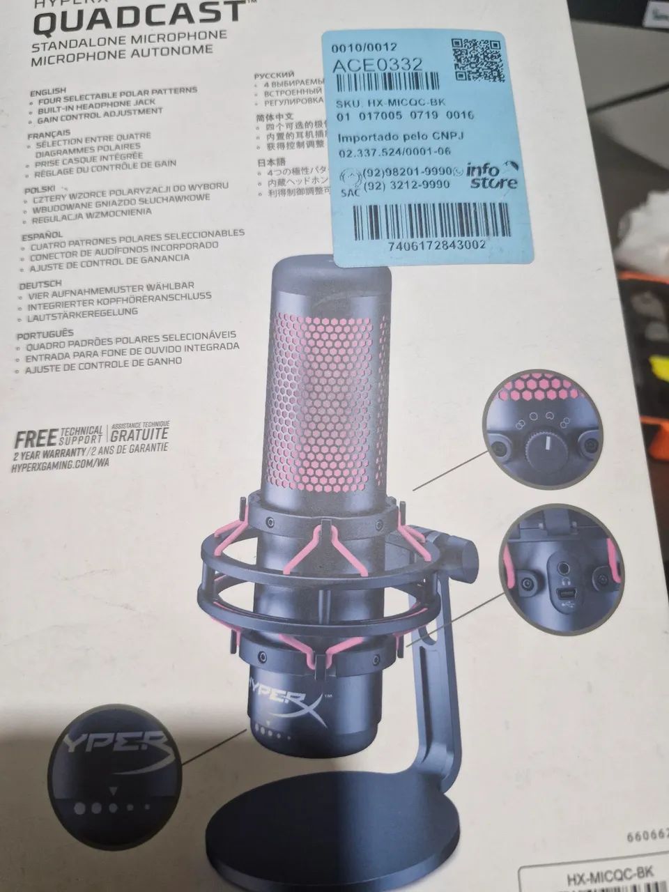 Hyoer X Quad Cast Vermelho com ajuste de Volume/Fone - Foto 4