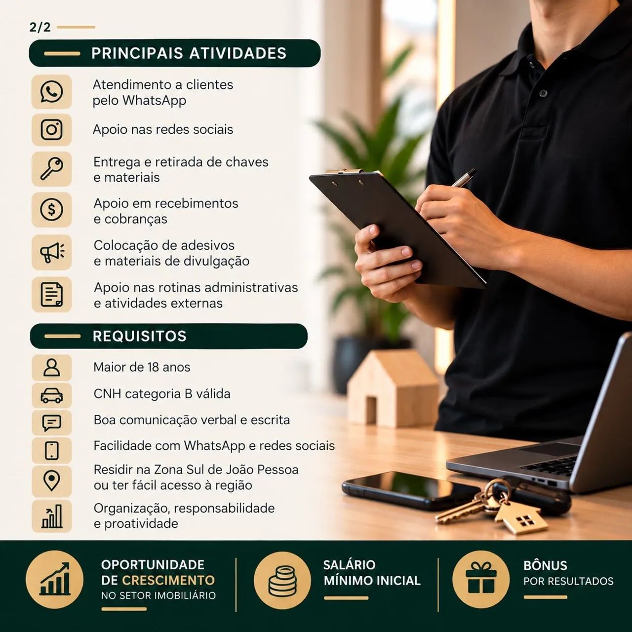 VAGA AUX. ADM E OPERACIONAL - Foto 2