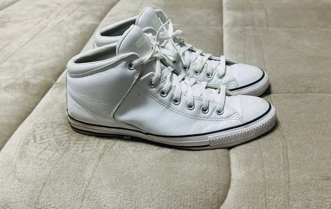 Converse All Star branco, em couro natural  - Foto 3