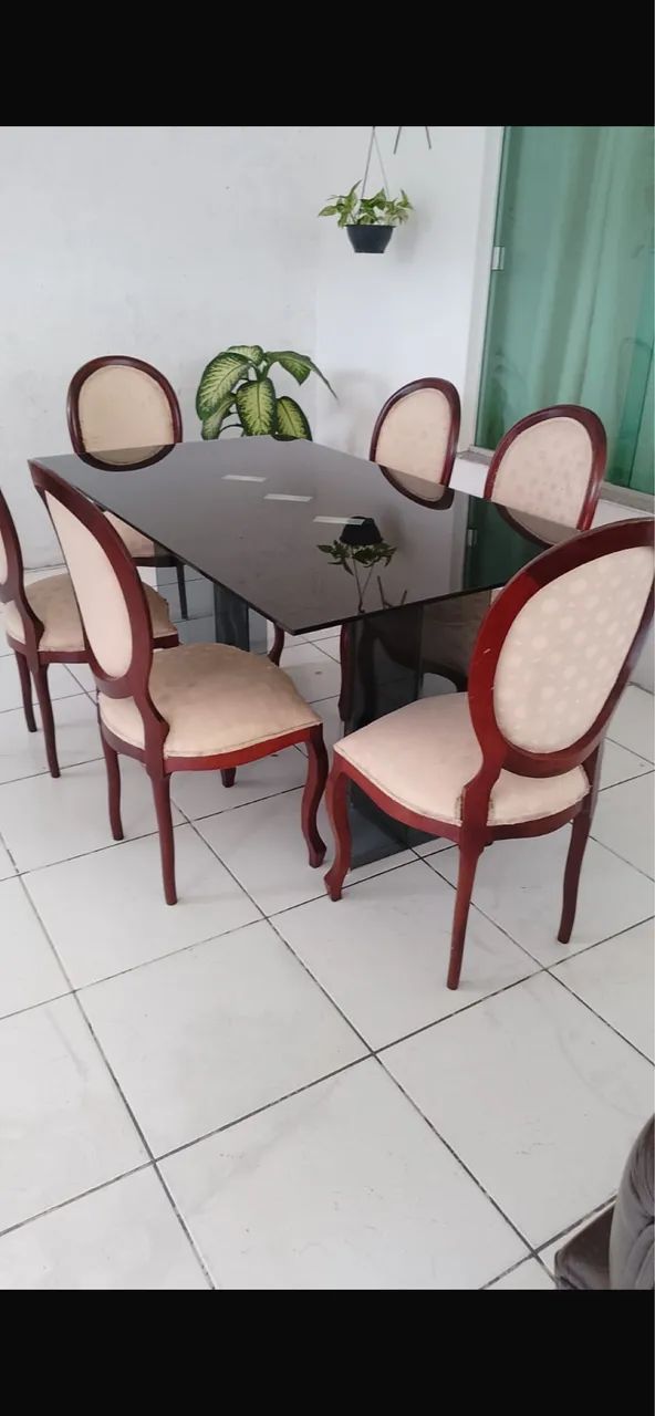 Mesa de vidro com 6 cadeiras - Foto 3