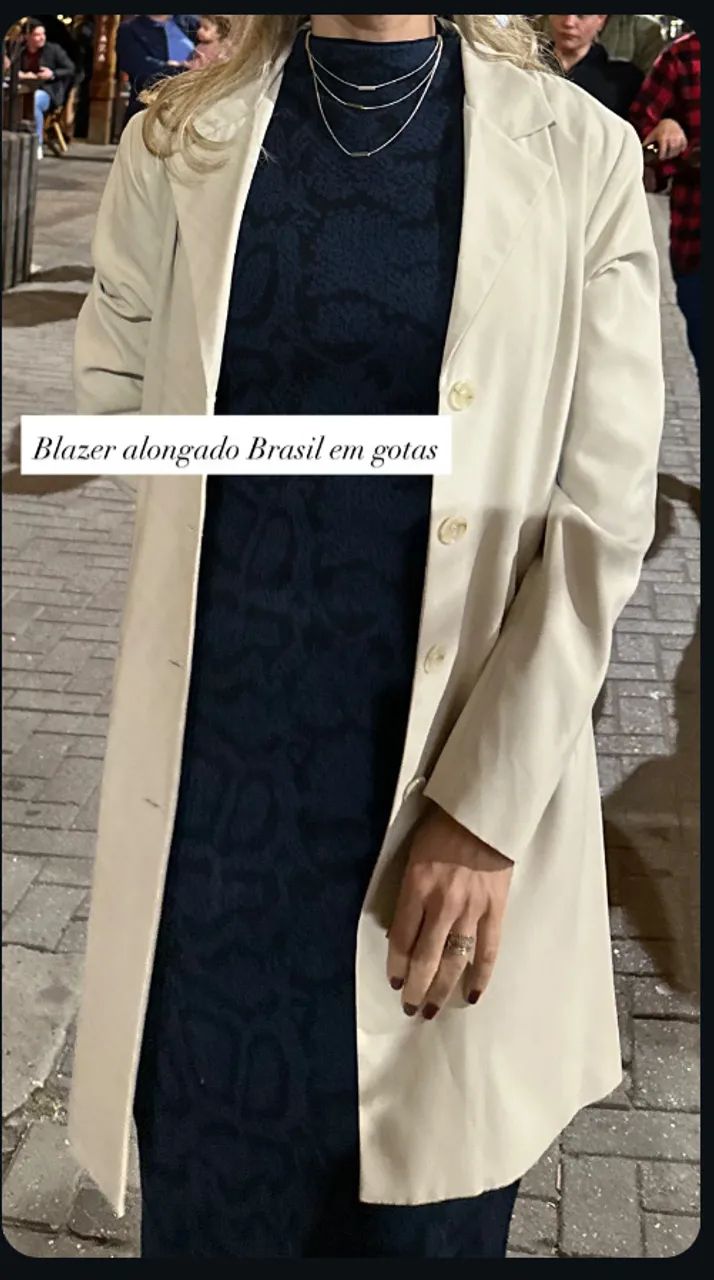 Blazer alongado - Brasil em gotas - M