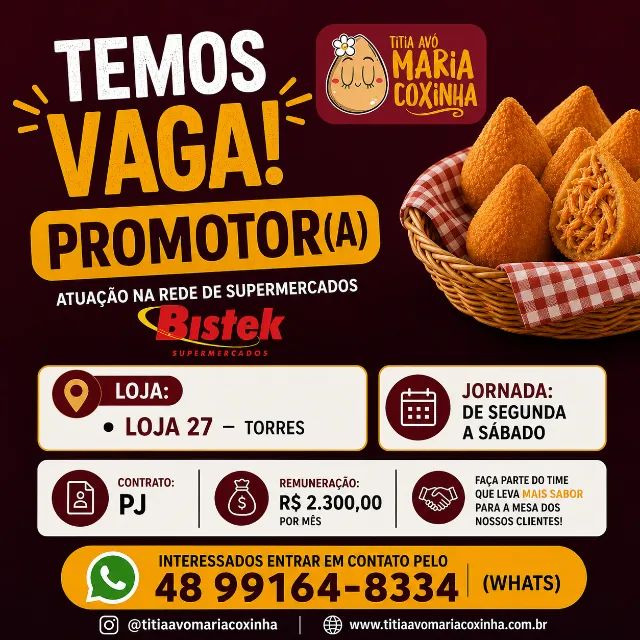 VAGA PROMOTOR BISTEK TORRES