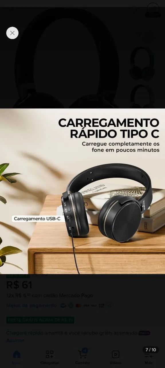 Fone Ouvido Bluetooth Regulável Com Microfone E Redução Ruíd - Foto 4
